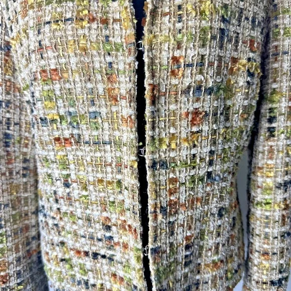 Lafayette 148 Boucle Tweed Cropped Jacket Women Small Wool Blend Multicolor Hook - Picture 9 of 13